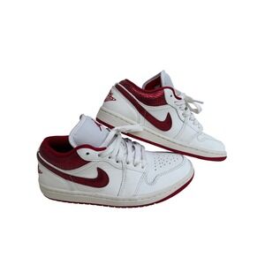 Air Jordan 1 Low Cracked Ruby Sail Red Sneakers HJ9338-106 Women 7